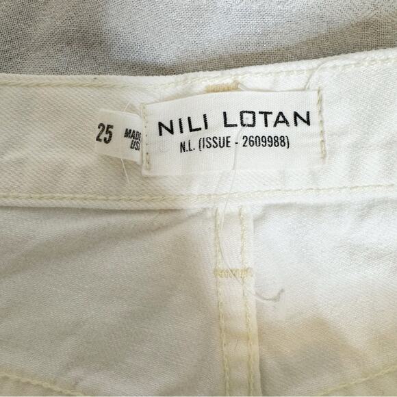 Nili Lotan Juliet High Waist Jeans in Cream Wash Size 25 - Picture 12 of 16